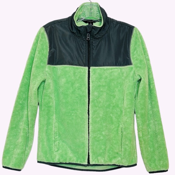 Emily B Girl’s Fleece Jacket Green & Gray Front Zip Size 14/16 - Picture 12 of 12